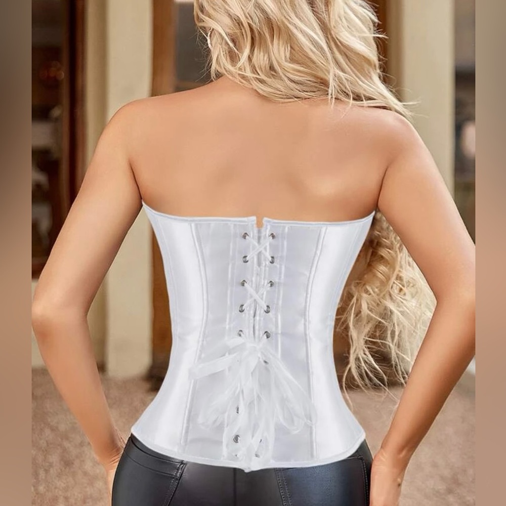 Criss cross lace Up Satin Shapewear corset